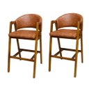Ver imagem 1 de Kit 2 Banquetas Madeira Flora Gourmet-assento Sintético Ocre-gatmagazine
