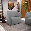Ver mais imagens de Poltrona Decorativa Living Abby Bouclê Cinza Escuro - Desk Design