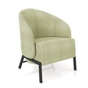 Ver imagem 6 de Kit 2 Poltronas Decorativa Sala de Estar Kenya Pés em Ferro Bouclê Preto/verde G33 - Gran Belo