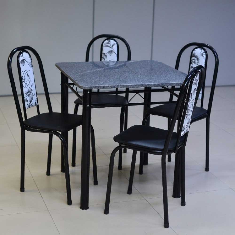 Conjunto de Mesa Mearim com 4 Cadeiras 75x75cm Tuboflex - 1