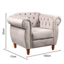 Ver imagem 3 de Poltrona Nobreza Classica Retrô Decorativa Chesterfield Bege