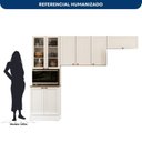 Ver imagem 4 de Cozinha Modulada Compacta Americana 3 Peças Paneleiro Duplo e Armários Aéreos Unna Branco