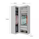 Ver mais imagens de Guarda Roupa Modulado De Canto 3 Portas J00020x5 Branco Pln