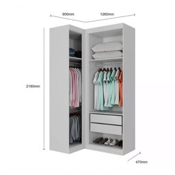 Guarda Roupa Modulado De Canto 3 Portas J00020x5 Branco Pln - 8 Guarda Roupa Modulado De Canto 3 Portas J00020x5 Branco Pln - 8
