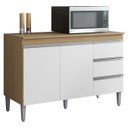 Ver imagem 7 de Balcão de Cozinha com Tampo 120cm Andréia Amêndoa/branco - Ajl Móveis
