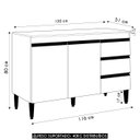Ver imagem 5 de Balcão de Cozinha com Tampo 120cm Andréia Amêndoa/branco - Ajl Móveis
