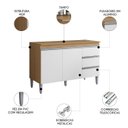 Ver imagem 4 de Balcão de Cozinha com Tampo 120cm Andréia Amêndoa/branco - Ajl Móveis