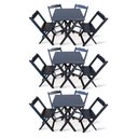 Ver imagem 1 de Kit 3 Conjunto Com Jogo De Mesa 60x60 Com 4 Cadeiras Dobráveis Preto Cor: Preto