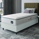 Ver imagem 2 de Cama Box Solteiro Colchão Espuma D45 Lazio Pillow Top Branco Hellen