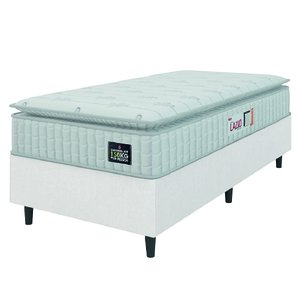 Cama Box Solteiro Colchão Espuma D45 Lazio Pillow Top Branco Hellen