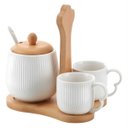 Ver imagem 1 de Jogo Xicara Cafe Ceramica Açucareiro 4 Pçs Oasis Hauskraft