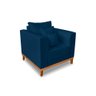 Kit Sofá 3 Lugares e 2 Poltronas Beny Viena com Base de Madeira Linho Azul - Madeira Prima Deccor - 6