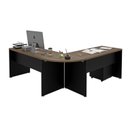 Ver imagem 7 de Conjunto Mesa de Escritório Conexão em L e Gaveteiro Volante 4 Gavetas 140cm Nogal e Preto Marrom