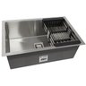 Cuba Quadrada Inox 304 Cozinha Pia Embutir Sobrepor Gourmet 55x45 Premium com Lixeira Embutir 5 Litr - 2