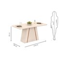 Ver imagem 6 de Mesa de Jantar Retangular Tampo Chanfrado 170x90 Dj Móveis Gabi Off White Freijó