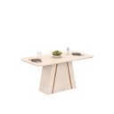 Ver imagem 2 de Mesa de Jantar Retangular Tampo Chanfrado 170x90 Dj Móveis Gabi Off White Freijó