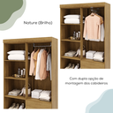 Ver imagem 4 de Guarda Roupa 102 Cm 4 Portas Plus 10090 Nature Vlr