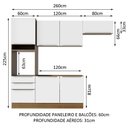 Ver imagem 4 de Armário de Cozinha Completa 260cm Rustic/Branco Veludo Lux Madesa 03