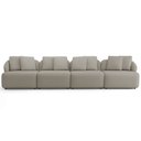 Ver imagem 3 de Sofá 5 Lugares para Sala de Estar Living 394cm Arlo F04 Linho Bege Escuro Tc-10055 - Lyam Decor