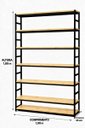 Ver imagem 4 de Estante Multiuso Organizador Livreiro Estilo Industrial 180x190 Preto Natural