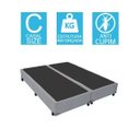 Ver imagem 2 de Base Cama Box Bipartido Casal Couro Sintético Cinza 40x138x188