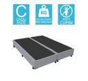 Ver imagem 2 de Base Cama Box Bipartido Casal Couro Sintético Cinza 40x138x188