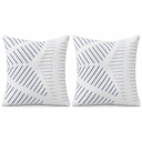 Ver imagem 1 de Kit 2 Almofadas para Sofás e Camas Decorativas Diversas Cores Macias:Branca com Azul