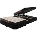 Ver imagem 1 de Cama Box Baú Queen: Colchão Espuma D45 Paropas Pasquale + Base CRC Suede Black(158x198)