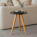Ver imagem 6 de Mesinha Lateral Preta com Pés Palito Retro Decoração Apoio para Sala Quarto