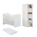 Ver imagem 2 de Quarto de Bebê Berço com Colchão e Guarda-Roupa 2 Portas 1 Gaveta Confete Multimóveis MP4912