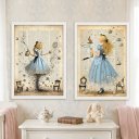 Ver imagem 2 de Kit 2 Quadros Decor Vintage Alice 24x18cm Mold Branca