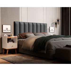 Cabeceira De Cama Box Módulo Estofado 60x20 - Suede Cinza