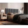 Cabeceira De Cama Box Módulo Estofado 60x20 - Suede Cinza - 1