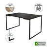 Mesa de Jantar Industrial Base Ferro Preto Tampo 137x90 Preto - 2