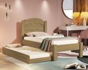 Ver imagem 1 de Cama de Solteiro com Auxiliar SuperSegura Reforçada Lais MDF: Amêndoa