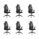 Ver imagem 1 de Kit com 6 Cadeiras Office Presidente Ajustavel e Ergonomica com Nr 17 Montana