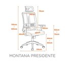 Ver imagem 3 de Kit com 6 Cadeiras Office Presidente Ajustavel e Ergonomica com Nr 17 Montana