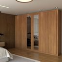 Ver imagem 1 de Guarda-roupa Casal Saint 6 Portas 6 Gavetas com Espelho Cinamomo - Panorama Móveis