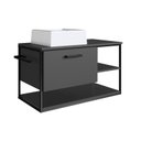 Ver imagem 1 de Gabinete para Banheiro Suspenso 80cm P1007 Grafite com Cuba