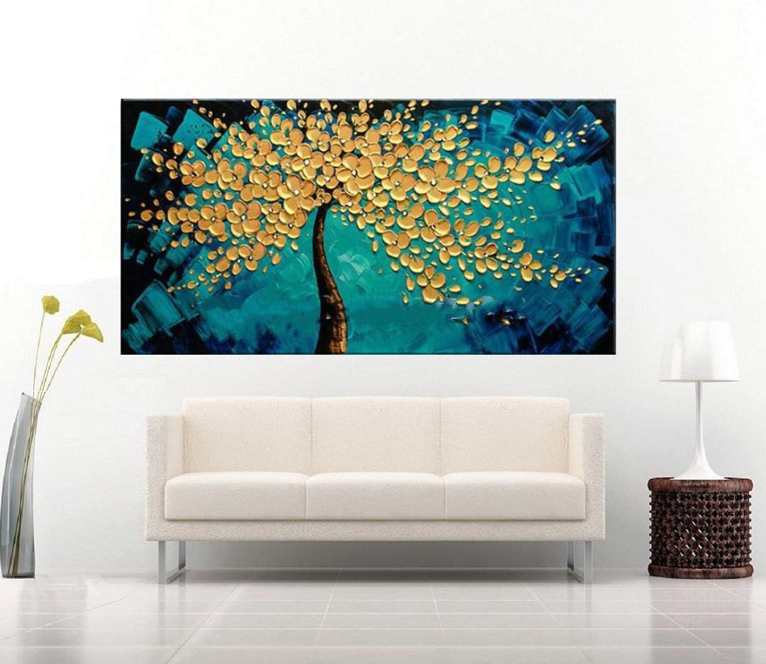 Quadro Pintura Tela Abstrato Moderno 2452: 70cm (A) x 140cm (L) - 3