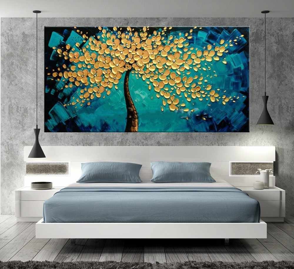 Quadro Pintura Tela Abstrato Moderno 2452: 70cm (A) x 140cm (L) - 5