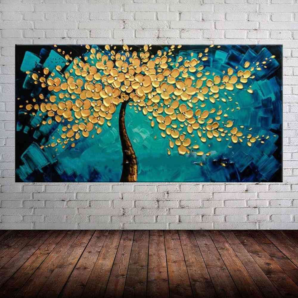 Quadro Pintura Tela Abstrato Moderno 2452: 70cm (A) x 140cm (L) - 1