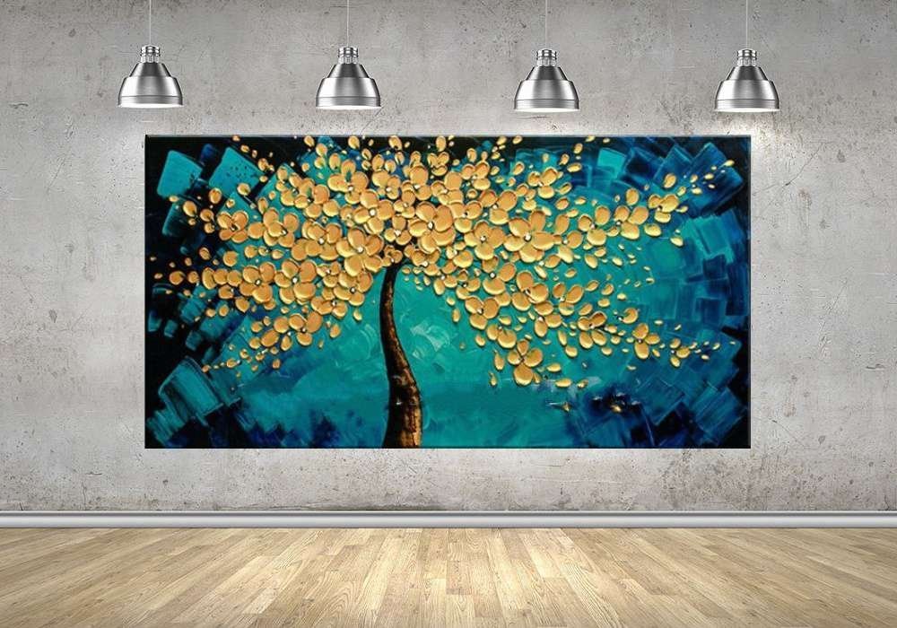 Quadro Pintura Tela Abstrato Moderno 2452: 70cm (A) x 140cm (L) - 4