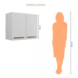 Armário de Cozinha Aéreo Cristal 2 Portas Arte Móveis - 5