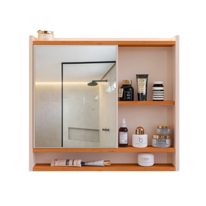 Armário para Banheiro Suspenso com Espelho e Porta Mdp Aqua - Jm3 Móveis:off/cinamomo