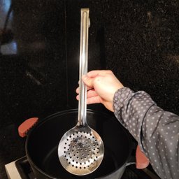 Jogo 3 Utensílios Restaurante Escumadeira Colher de Arroz Concha Grandes Brinox Cozinha Industrial I - 4