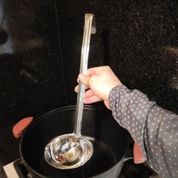 Jogo 3 Utensílios Restaurante Escumadeira Colher de Arroz Concha Grandes Brinox Cozinha Industrial I - 3