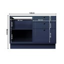 Ver imagem 6 de Cozinha Compacta Modulada 7 Portas 3 Gavetas 100% MDF 1 Tampo Sevilha Azul/Órion