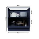 Ver mais imagens de Cozinha Compacta Modulada 7 Portas 3 Gavetas 100% MDF 1 Tampo Sevilha Azul/Órion