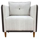 Ver imagem 3 de Kit 2 Poltronas Decorativa para Sala Recepção Consultório Aviv Luxo Corino e Linho